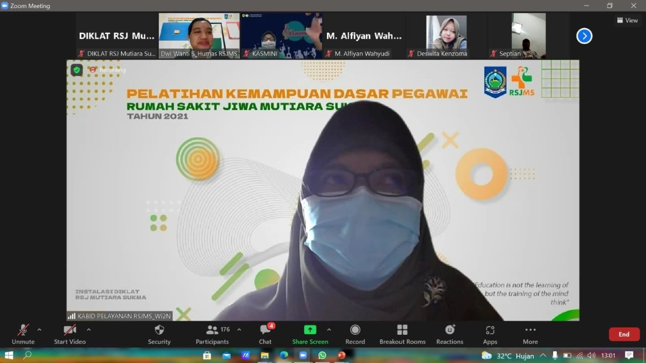 INSTALASI DIKLAT RSJMS KEMBALI SELENGGARAKAN IHT KEMAMPUAN DASAR PEGAWAI TAHUN 2021